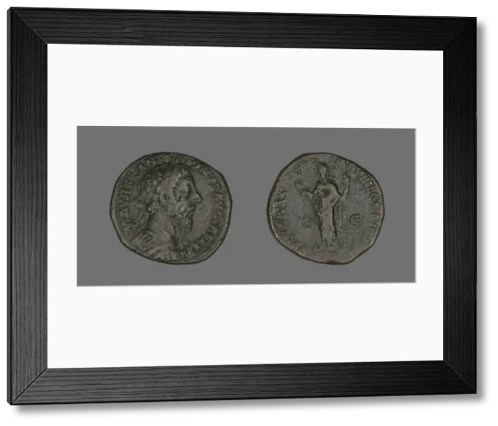 Framed Print : Sestertius (Coin) Portraying Emperor Antoninus Pius, December 177-December 178 Framed Print : Sestertius (Coin) Portraying Emperor Antoninus Pius, December 177-December 178