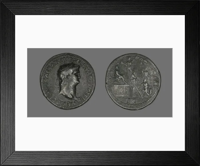 Framed Print : Coin Portraying Emperor Nero, 54-68. Creator: Unknown Framed Print : Coin Portraying Emperor Nero, 54-68. Creator: Unknown