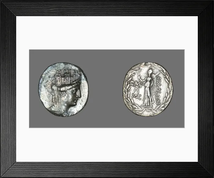 Framed Print : Tetradrachm (Coin) Depicting the Goddess Tyche, 114-113 BCE. Creator: Unknown Framed Print : Tetradrachm (Coin) Depicting the Goddess Tyche, 114-113 BCE. Creator: Unknown