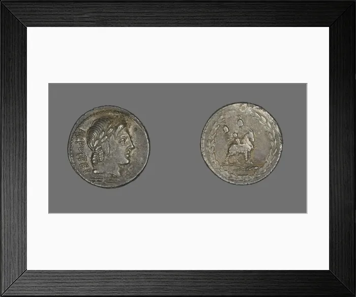 Framed Print : Denarius (Coin) Depicting the God Apollo, 85 BCE. Creator: Unknown Framed Print : Denarius (Coin) Depicting the God Apollo, 85 BCE. Creator: Unknown