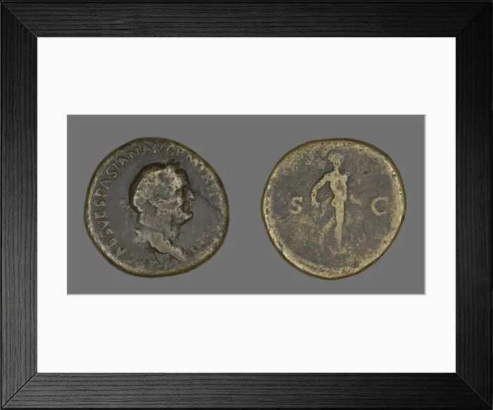 Framed Print : Sestertius (Coin) Portraying Emperor Vespasian, 71. Creator: Unknown Framed Print : Sestertius (Coin) Portraying Emperor Vespasian, 71. Creator: Unknown