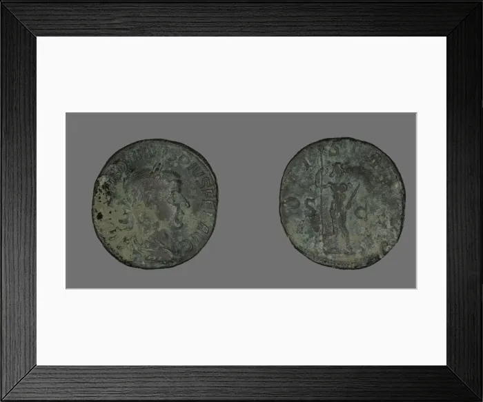 Framed Print : Sestertius (Coin) Portraying Emperor Gordianus, 238. Creator: Unknown
