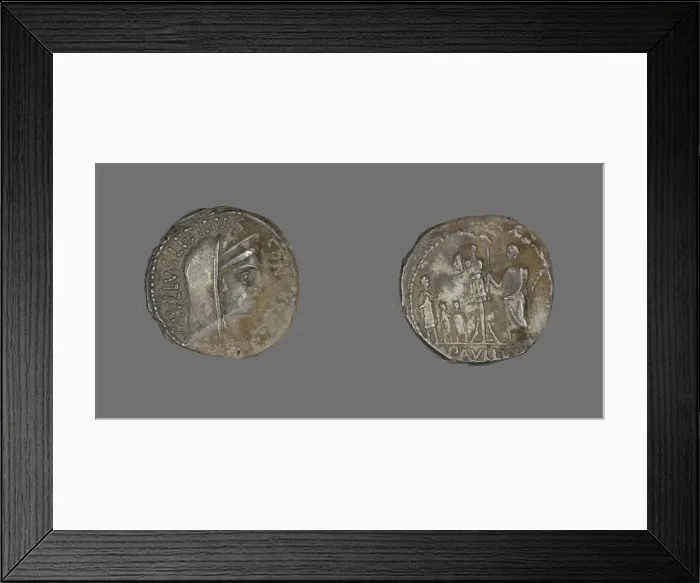 Framed Print : Denarius (Coin) Depicting Concordia, about 62 BCE. Creator: Unknown Framed Print : Denarius (Coin) Depicting Concordia, about 62 BCE. Creator: Unknown