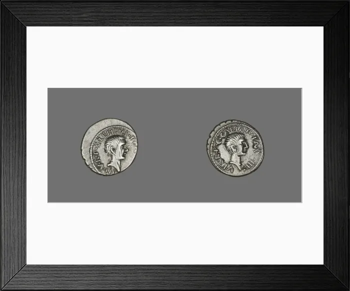 Framed Print : Denarius (Coin) Portraying Lepidus, 42 BCE. Creator: Unknown Framed Print : Denarius (Coin) Portraying Lepidus, 42 BCE. Creator: Unknown