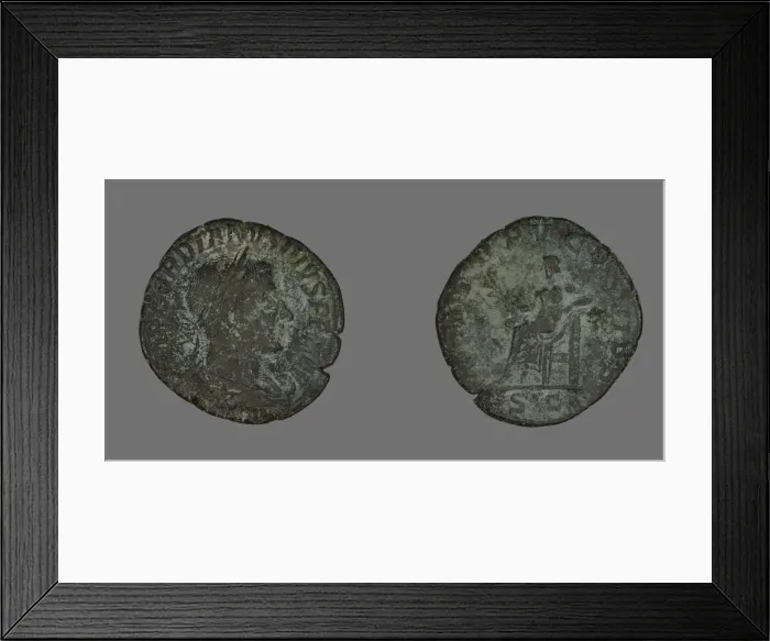 Framed Print : Sestertius (Coin) Portraying a Roman Emperor, 238-244. Creator: Unknown Framed Print : Sestertius (Coin) Portraying a Roman Emperor, 238-244. Creator: Unknown