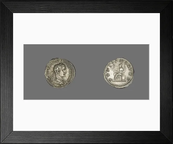 Framed Print : Denarius (Coin) Portraying Emperor Elagabalus, 218-222. Creator: Unknown Framed Print : Denarius (Coin) Portraying Emperor Elagabalus, 218-222. Creator: Unknown