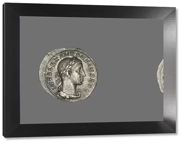 Denarius (Coin) Portraying Emperor Alexander Pius, 231-235. Creator: Unknown
