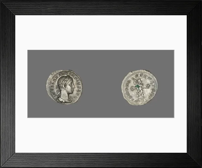Framed Print : Denarius (Coin) Portraying Emperor Alexander Pius, 231-235. Creator: Unknown Framed Print : Denarius (Coin) Portraying Emperor Alexander Pius, 231-235. Creator: Unknown