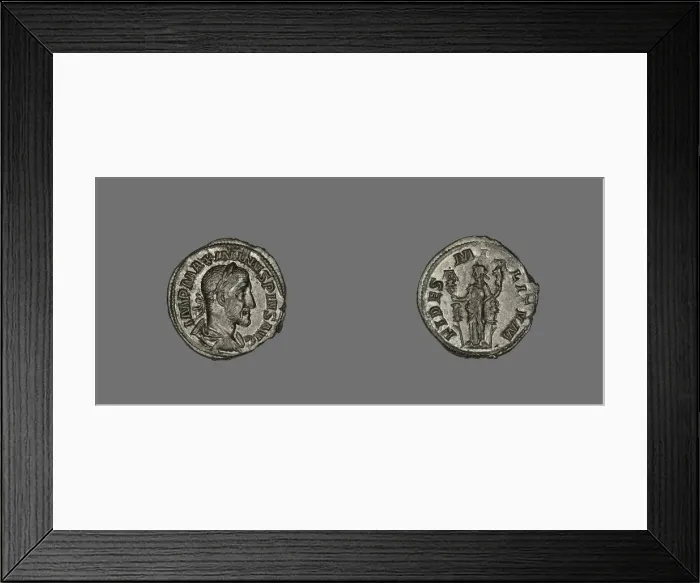 Framed Print : Denarius (Coin) Portraying the Emperor Maximinus, 235 (March)-236 (January) Framed Print : Denarius (Coin) Portraying the Emperor Maximinus, 235 (March)-236 (January)