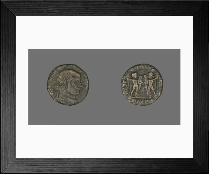 Framed Print : Coin Portraying Emperor Maxentius, 306-312. Creator: Unknown