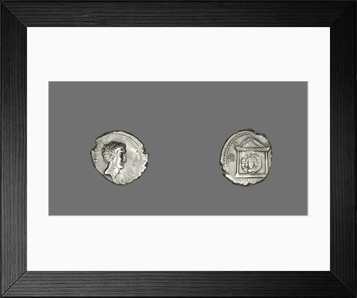 Framed Print : Denarius (Coin) Portraying Mark Antony, 42 BCE. Creator: Unknown Framed Print : Denarius (Coin) Portraying Mark Antony, 42 BCE. Creator: Unknown