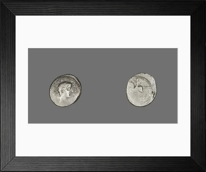 Framed Print : Denarius (Coin) Portraying Octavian, 41 BCE. Creator: Unknown Framed Print : Denarius (Coin) Portraying Octavian, 41 BCE. Creator: Unknown