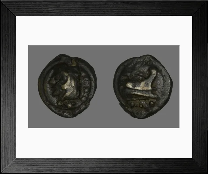 Framed Print : Quadrans (Coin) Depicting the Hero Hercules, 225-217 BCE. Creator: Unknown Framed Print : Quadrans (Coin) Depicting the Hero Hercules, 225-217 BCE. Creator: Unknown