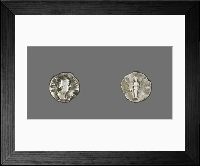 Framed Print : Denarius (Coin) Portraying Empress Faustina the Elder, 141. Creator: Unknown Framed Print : Denarius (Coin) Portraying Empress Faustina the Elder, 141. Creator: Unknown