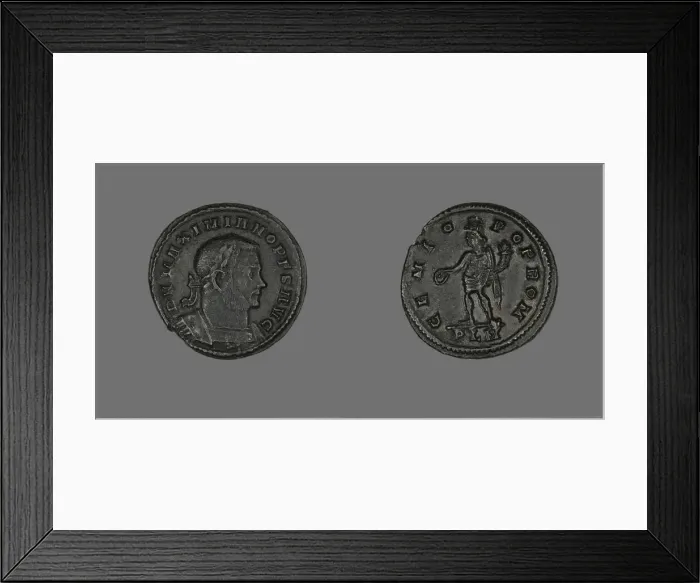 Framed Print : Coin Portraying Emperor Galerius Maximianus, (305 ?). Creator: Unknown Framed Print : Coin Portraying Emperor Galerius Maximianus, (305 ?). Creator: Unknown