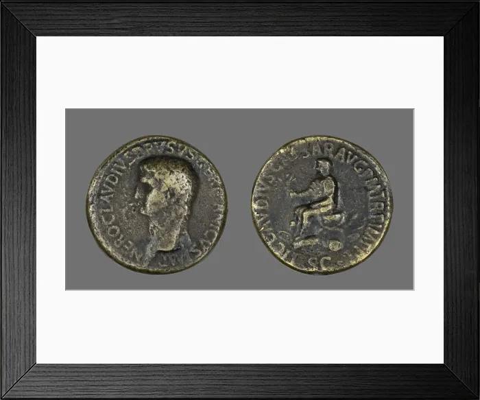 Framed Print : Sestertius (Coin) Portraying Drusus, 43. Creator: Unknown Framed Print : Sestertius (Coin) Portraying Drusus, 43. Creator: Unknown