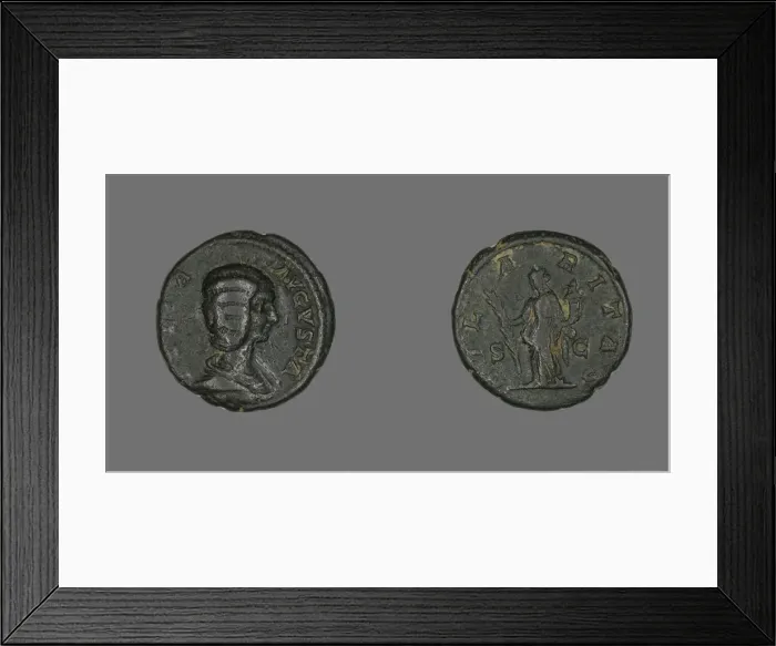 Framed Print : Coin Portraying Julia, before 217. Creator: Unknown Framed Print : Coin Portraying Julia, before 217. Creator: Unknown