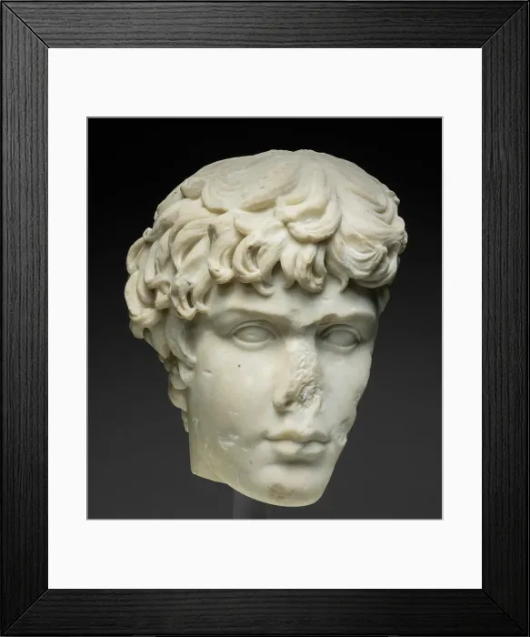 Framed Print : Fragment of a Portrait Head of Antinous, 130-138. Creator: Unknown Framed Print : Fragment of a Portrait Head of Antinous, 130-138. Creator: Unknown