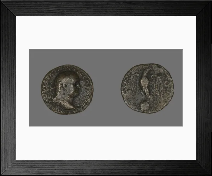 Framed Print : Coin Portraying Emperor Vespasian, 69-79. Creator: Unknown Framed Print : Coin Portraying Emperor Vespasian, 69-79. Creator: Unknown