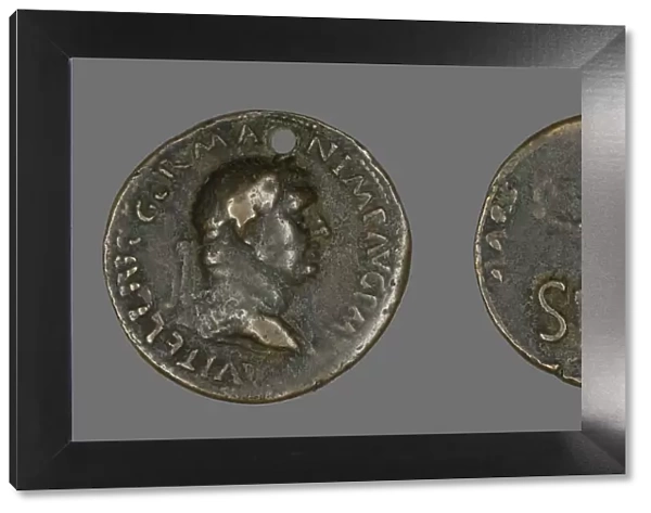 Sestertius (Coin) Portraying Emperor Vitellius, 69. Creator: Unknown