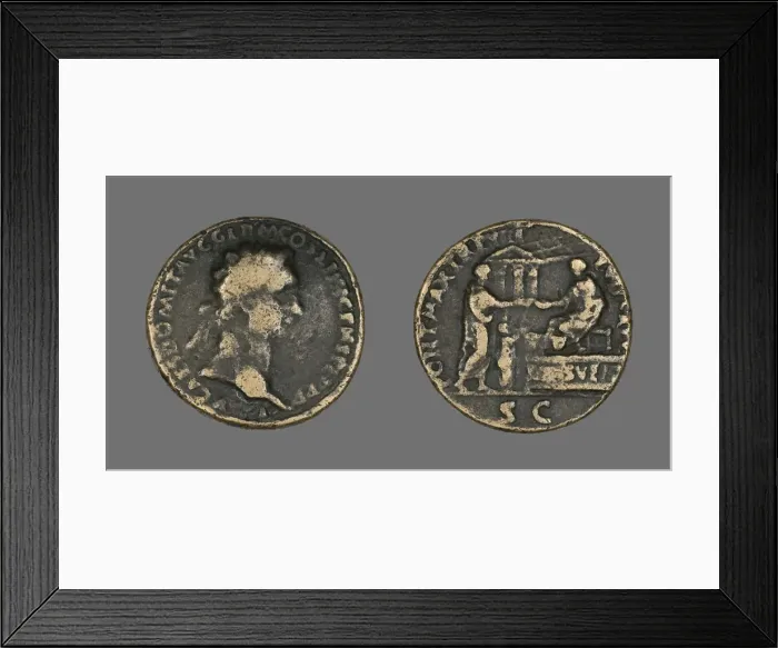 Framed Print : Coin Portraying Emperor Domitian, (88 ?). Creator: Unknown Framed Print : Coin Portraying Emperor Domitian, (88 ?). Creator: Unknown