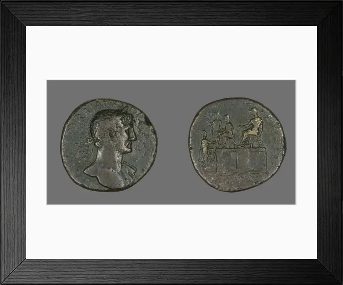 Framed Print : Coin Portraying Emperor Hadrian, 118. Creator: Unknown Framed Print : Coin Portraying Emperor Hadrian, 118. Creator: Unknown