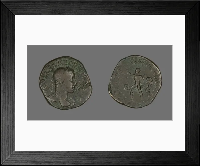 Framed Print : Coin Portraying Emperor Severus Alexander, 235. Creator: Unknown Framed Print : Coin Portraying Emperor Severus Alexander, 235. Creator: Unknown