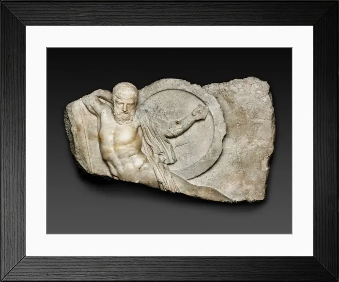Framed Print : Relief of a Falling Warrior, 2nd century. Creator: Unknown Framed Print : Relief of a Falling Warrior, 2nd century. Creator: Unknown