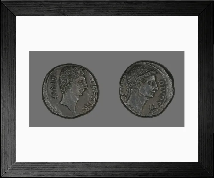 Framed Print : Coin Portraying Julius Caesar, about 38 BCE. Creator: Unknown Framed Print : Coin Portraying Julius Caesar, about 38 BCE. Creator: Unknown