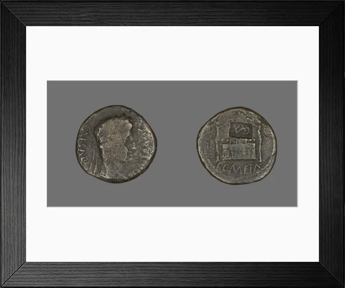 Framed Print : Coin Portraying Emperor Augustus, 27 BCE-14 CE. Creator: Unknown Framed Print : Coin Portraying Emperor Augustus, 27 BCE-14 CE. Creator: Unknown