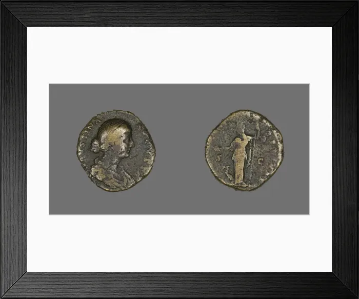 Framed Print : Coin Portraying Empress Faustina the Younger, 161-176. Creator: Unknown Framed Print : Coin Portraying Empress Faustina the Younger, 161-176. Creator: Unknown