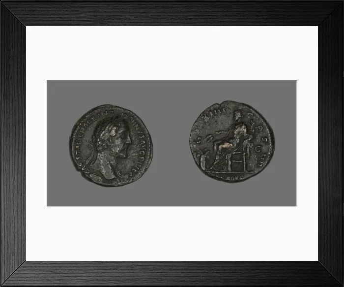 Framed Print : Coin Portraying Emperor Antoninus Pius, 151. Creator: Unknown Framed Print : Coin Portraying Emperor Antoninus Pius, 151. Creator: Unknown