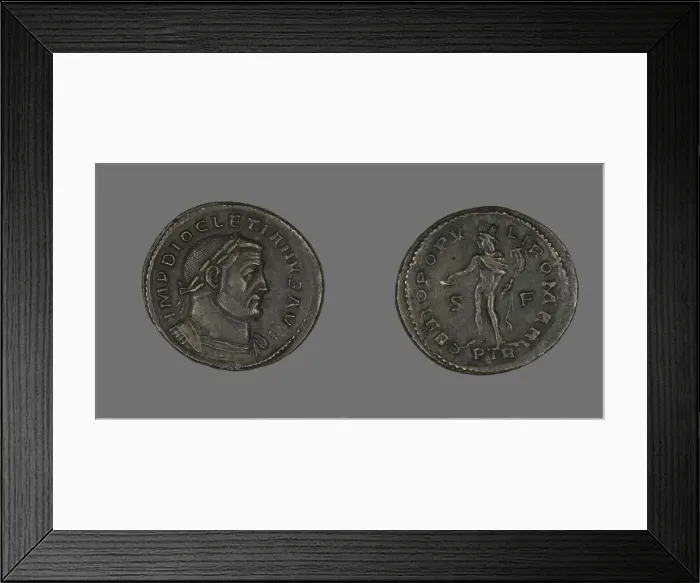 Framed Print : Coin Portraying Emperor Diocletian, 284-305. Creator: Unknown Framed Print : Coin Portraying Emperor Diocletian, 284-305. Creator: Unknown