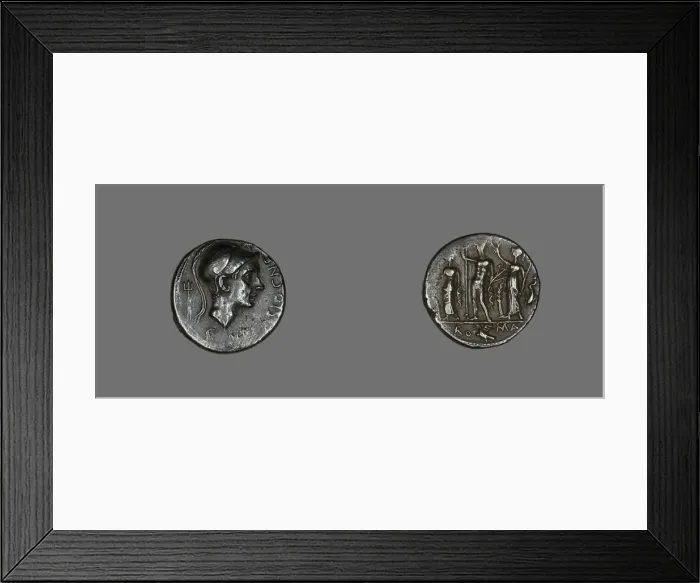 Framed Print : Denarius (Coin) Depicting Scipio Africanus, 112-111 BCE. Creator: Unknown Framed Print : Denarius (Coin) Depicting Scipio Africanus, 112-111 BCE. Creator: Unknown