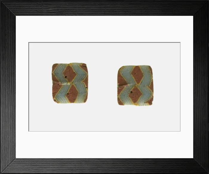 Framed Print : Fragment of Inlays Depicting a Zig-zag Pattern, 1st century BCE-1st century CE Framed Print : Fragment of Inlays Depicting a Zig-zag Pattern, 1st century BCE-1st century CE