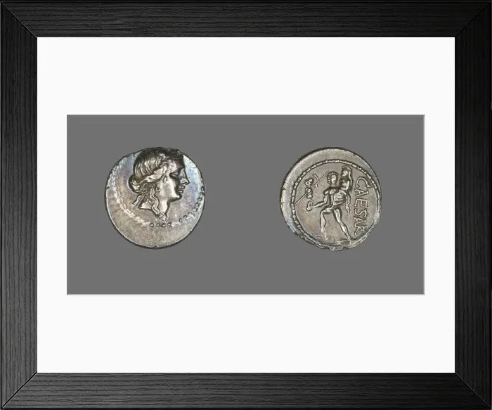 Framed Print : Denarius (Coin) Depicting the Goddess Venus, 47-46 BCE, issued by Julius Caesar Framed Print : Denarius (Coin) Depicting the Goddess Venus, 47-46 BCE, issued by Julius Caesar