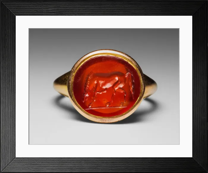 Framed Print : Finger Ring with Engraved Gemstone, Gemstone: 1st century Ring: modern. Creator: Unknown Framed Print : Finger Ring with Engraved Gemstone, Gemstone: 1st century Ring: modern. Creator: Unknown