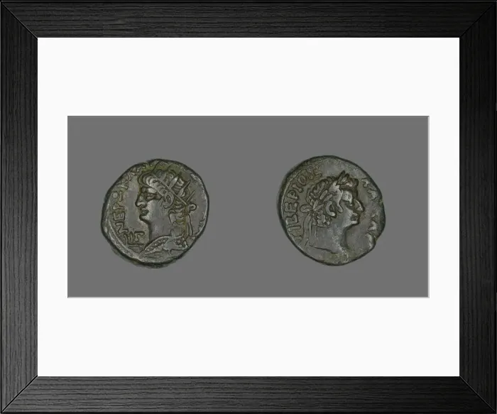 Framed Print : Tetradrachm (Coin) Portraying Emperor Nero, 66-67. Creator: Unknown Framed Print : Tetradrachm (Coin) Portraying Emperor Nero, 66-67. Creator: Unknown