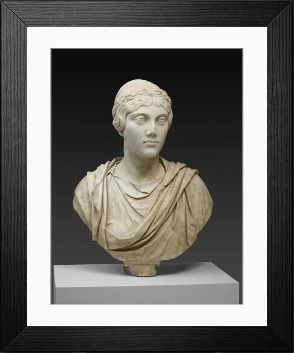 Framed Print : Portrait Bust of a Woman, Mid-2nd century. Creator: Unknown Framed Print : Portrait Bust of a Woman, Mid-2nd century. Creator: Unknown