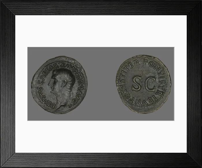 Framed Print : As (Coin) Portraying Emperor Drusus, 22-23. Creator: Unknown Framed Print : As (Coin) Portraying Emperor Drusus, 22-23. Creator: Unknown