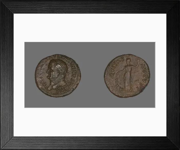 Framed Print : As (Coin) Portraying Emperor Vespasian, 74. Creator: Unknown Framed Print : As (Coin) Portraying Emperor Vespasian, 74. Creator: Unknown