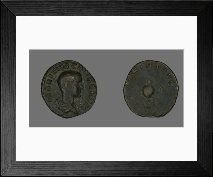 Framed Print : Sestertius (Coin) Portraying Emperor Maximus, 236-238. Creator: Unknown Framed Print : Sestertius (Coin) Portraying Emperor Maximus, 236-238. Creator: Unknown