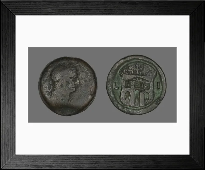Framed Print : Coin Portraying Emperor Trajan, 98-117. Creator: Unknown Framed Print : Coin Portraying Emperor Trajan, 98-117. Creator: Unknown