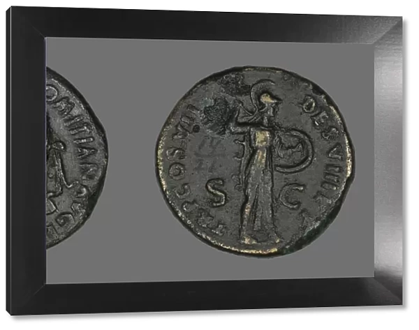 Sestertius (Coin) Portraying Emperor Domitian, 81. Creator: Unknown
