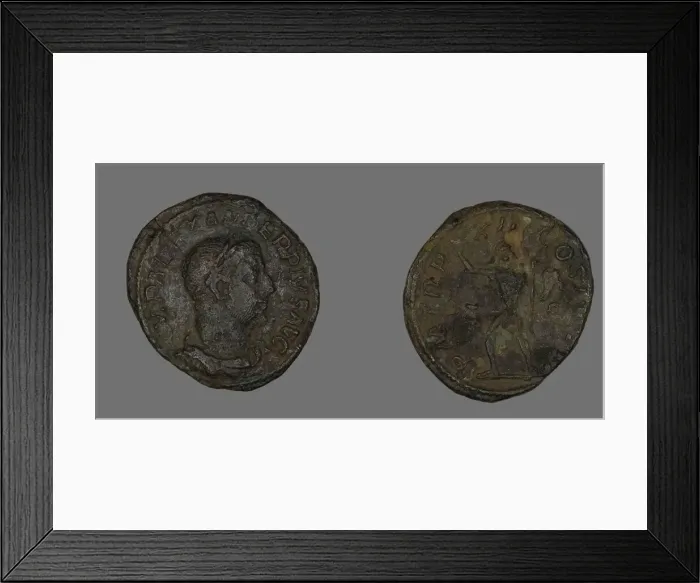 Framed Print : Sestertius (Coin) Portraying Emperor Severus Alexander, 233. Creator: Unknown Framed Print : Sestertius (Coin) Portraying Emperor Severus Alexander, 233. Creator: Unknown
