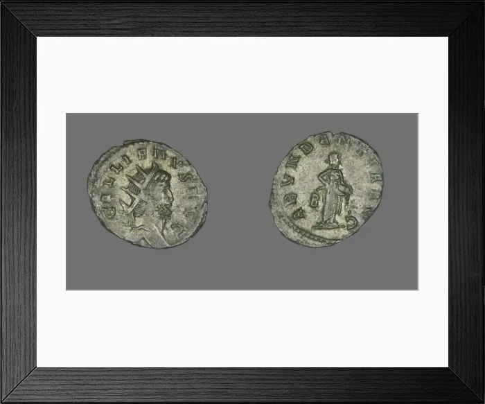 Framed Print : Antoninianus (Coin) Portraying Emperor Gallienus, 260-268. Creator: Unknown Framed Print : Antoninianus (Coin) Portraying Emperor Gallienus, 260-268. Creator: Unknown