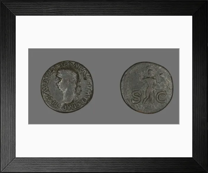 Framed Print : As (Coin) Portraying Emperor Claudius, 41-50. Creator: Unknown Framed Print : As (Coin) Portraying Emperor Claudius, 41-50. Creator: Unknown