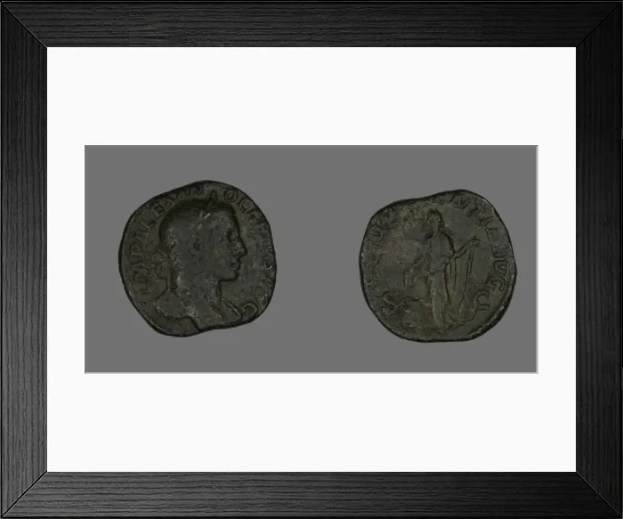 Framed Print : Sestertius (Coin) Portraying Emperor Severus Alexander, 231. Creator: Unknown Framed Print : Sestertius (Coin) Portraying Emperor Severus Alexander, 231. Creator: Unknown