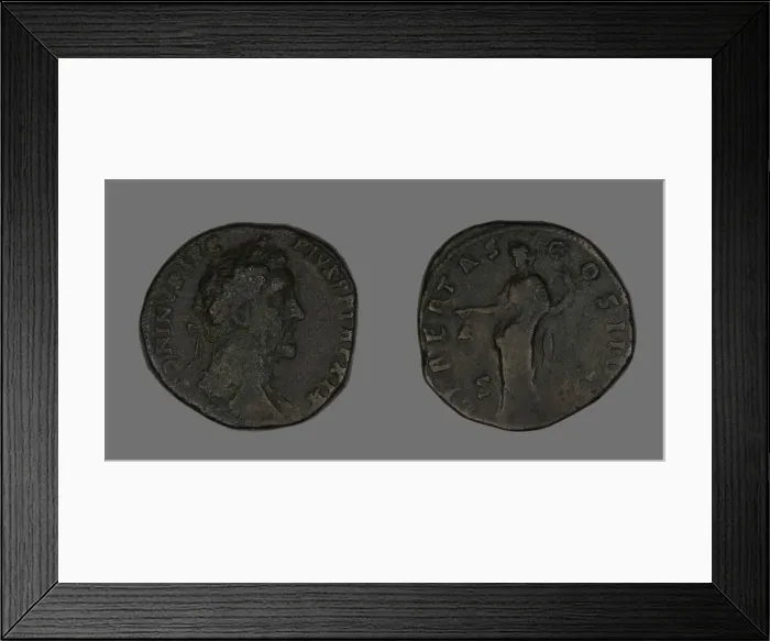 Framed Print : Sestertius (Coin) Portraying Emperor Antoninus Pius, 155-156. Creator: Unknown Framed Print : Sestertius (Coin) Portraying Emperor Antoninus Pius, 155-156. Creator: Unknown