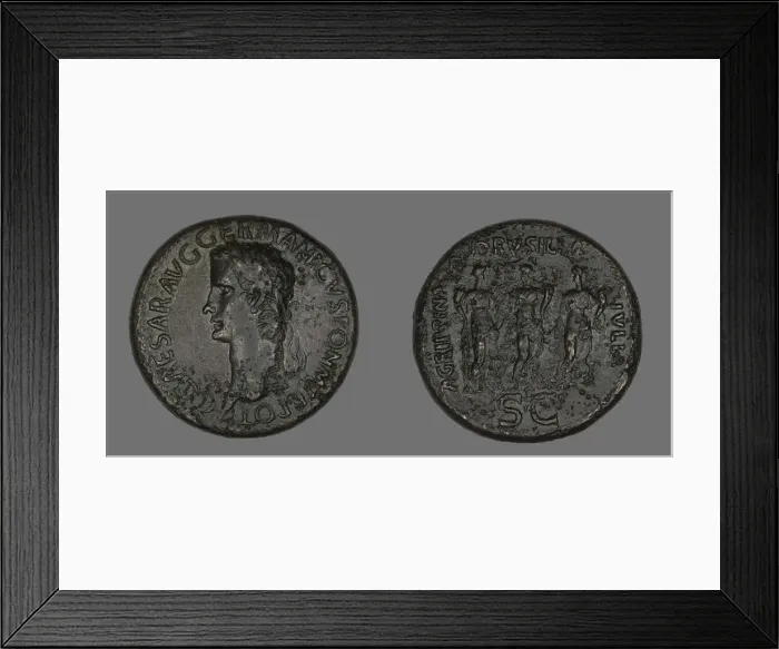 Framed Print : Sestertius (Coin) Portraying Germanicus, 37-38. Creator: Unknown Framed Print : Sestertius (Coin) Portraying Germanicus, 37-38. Creator: Unknown